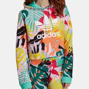 Adidas Multicolor Tropical cropped Hoodie